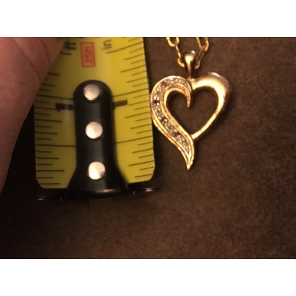 Vintage Heart Pendant marked 925 w/Chain Necklace & Box - diamonds & rubies?? - Picture 12 of 16